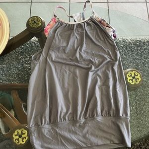 Lululemon loose fit workout tank with built in floral bra